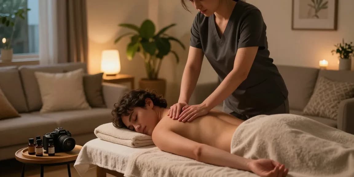 Relaxing 하남출장안마 session at home with professional therapist providing soothing massage