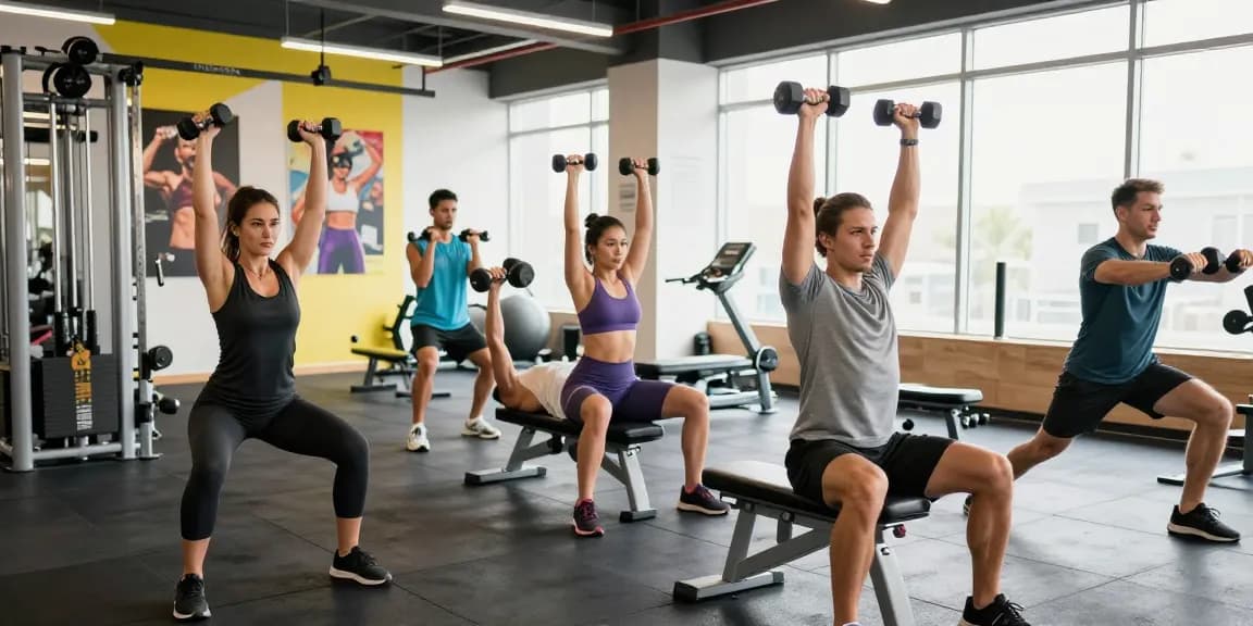 Prime Pharma Steroiden users training in a vibrant gym setting with strength equipment and motivation.