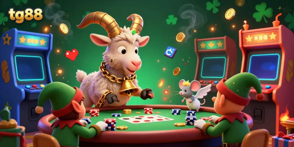 Engage in thrilling games at tg88 casino with colorful characters and vibrant casino elements.
