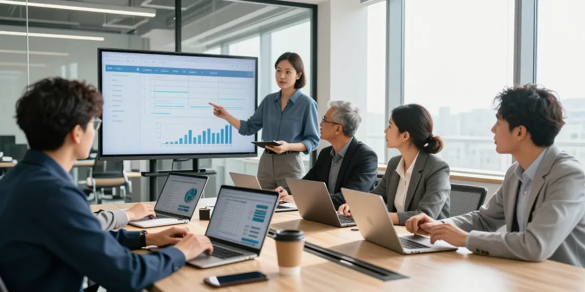 Team collaborating on it support for business in a modern office setting