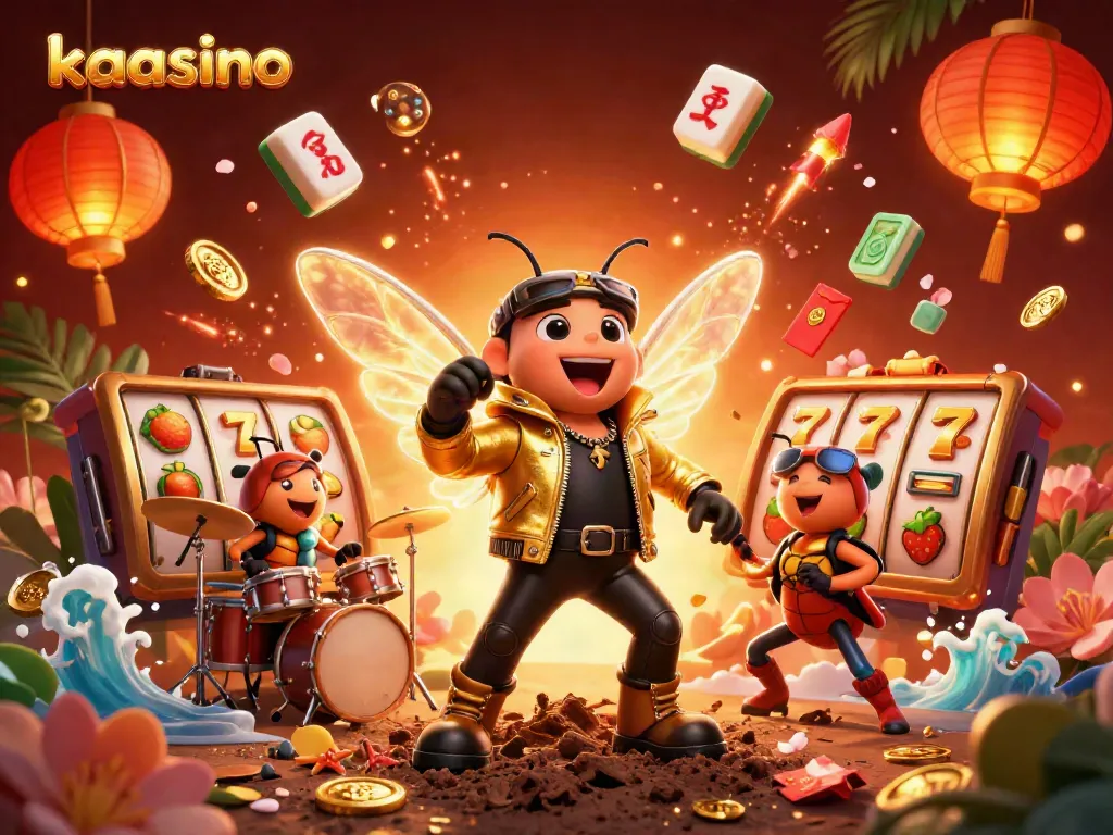 Experience the thrill of playing at kaasino with electric slot reels and vibrant entertaining characters.