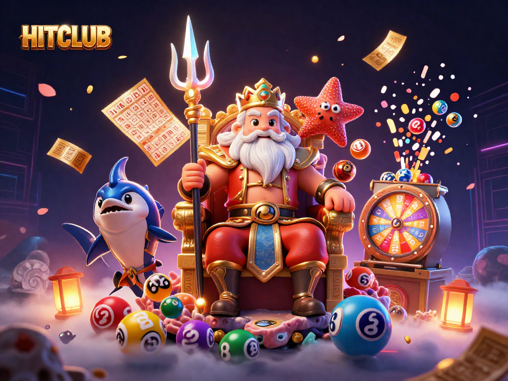 Engaging in thrilling games at HITCLUB with vibrant prize wheels and colorful lottery elements.