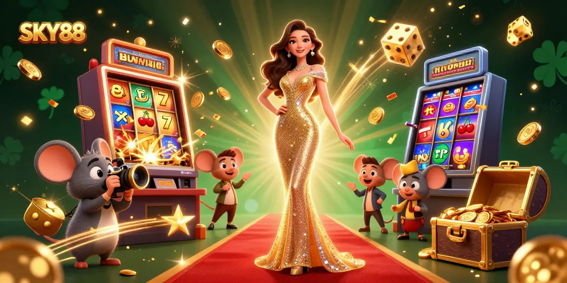 Experience thrilling gameplay at SKY88 with stunning visuals and vibrant casino-themed illustrations.