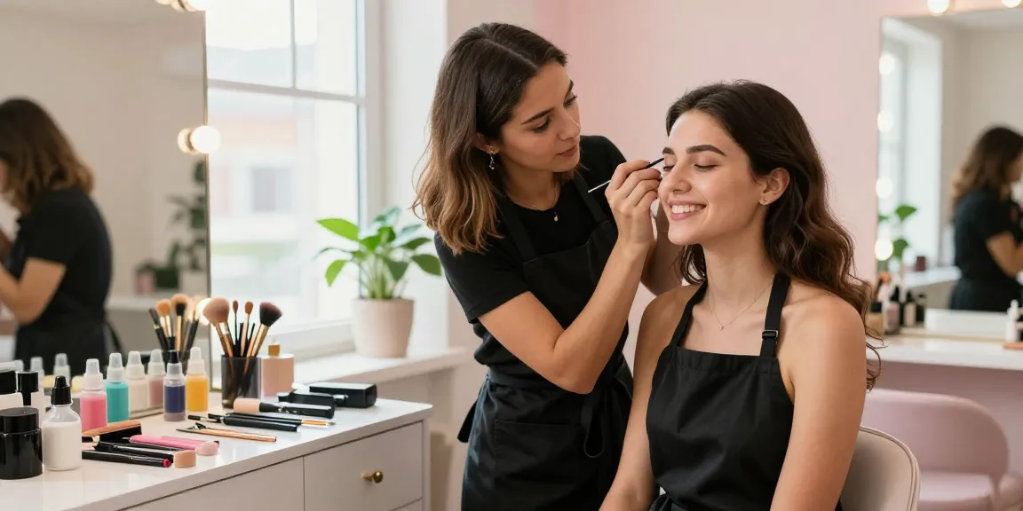 Perfect aangebrachte permanente wenkbrauwen in een beautystudio waar een bekwame kunstenaar de natuurlijke schoonheid van een klant verbeterd.