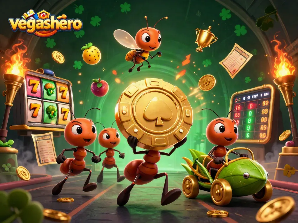 Experience the excitement at vegashero casino with a dynamic heist by animated ants and thrilling slots.