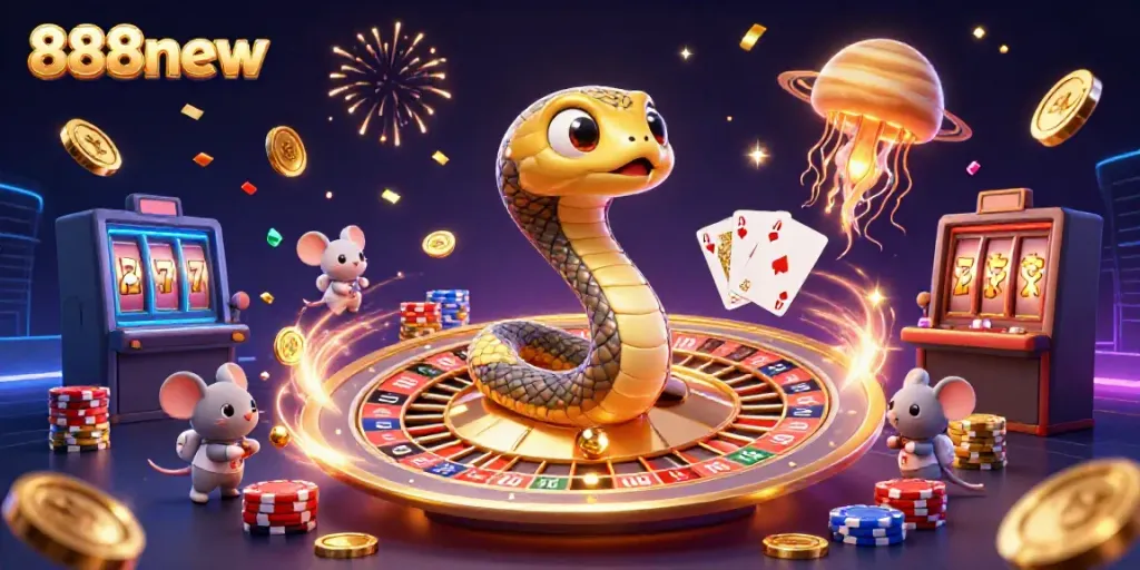 Experience thrilling action at 888new with astronaut mice betting on a cosmic roulette scene.