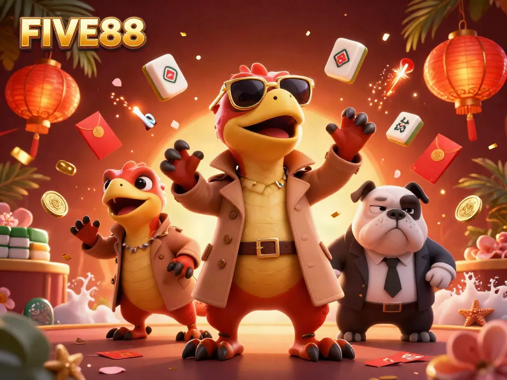 Experience the excitement at FIVE88 with raptors in disguise entering a VIP casino lounge.