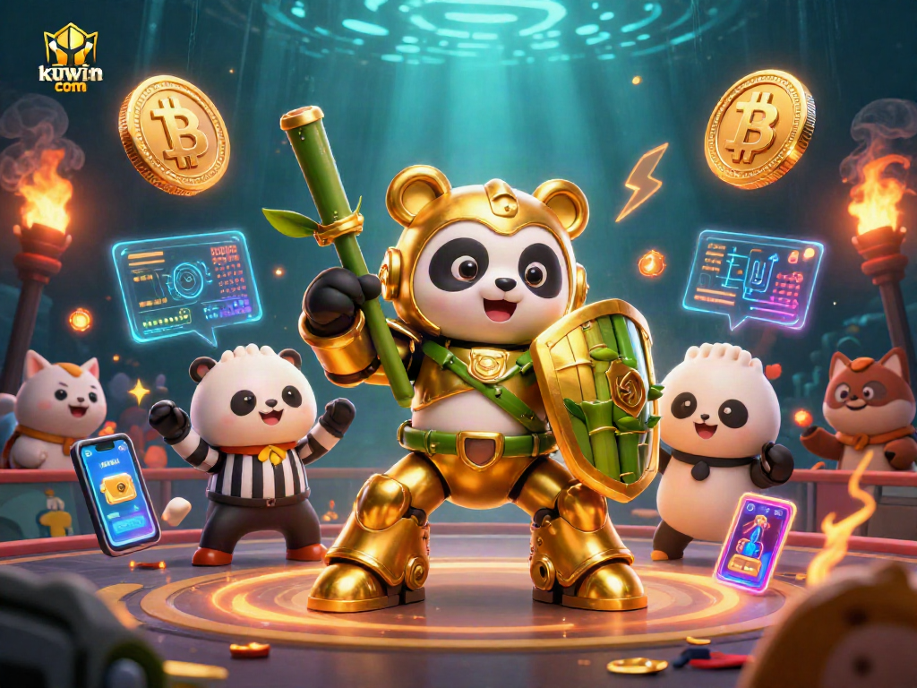 Engage with kuwin com in a vibrant casino battle showcasing exciting gambling action with crypto elements.