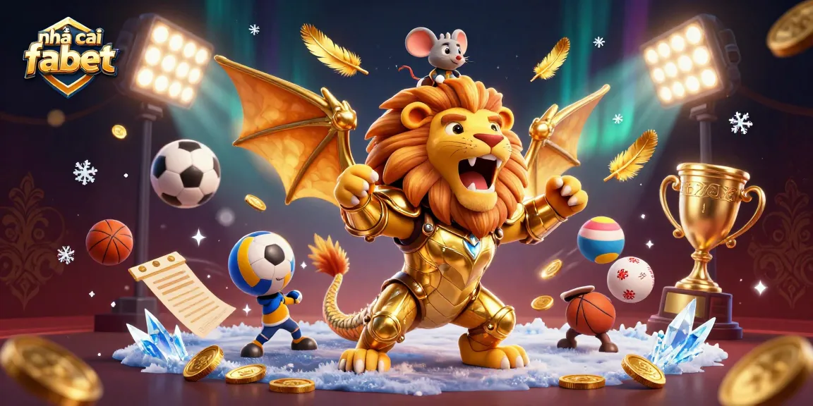 Experience the vibrant gaming world at nhà cái fabet with dynamic sports betting elements and a roaring chimera.