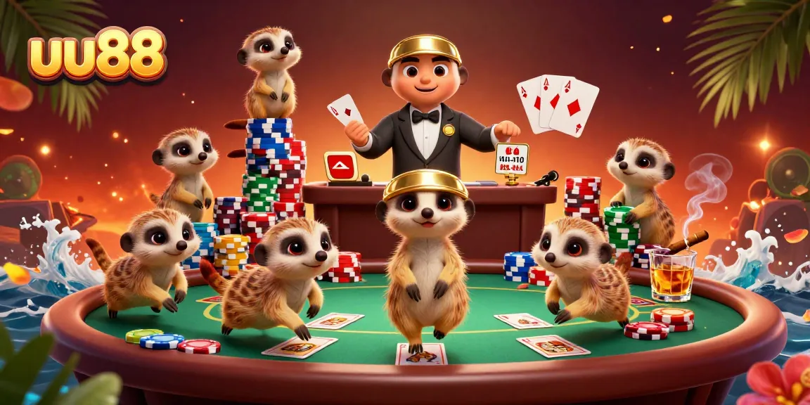 Experience thrilling casino action at uu88 with lively meerkats running a vibrant gambling scene.