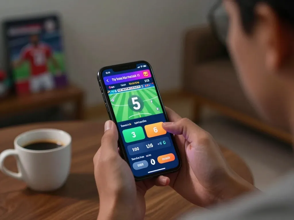 Tỷ lệ kèo nhà cái 5 displayed on smartphone during a live sports betting session
