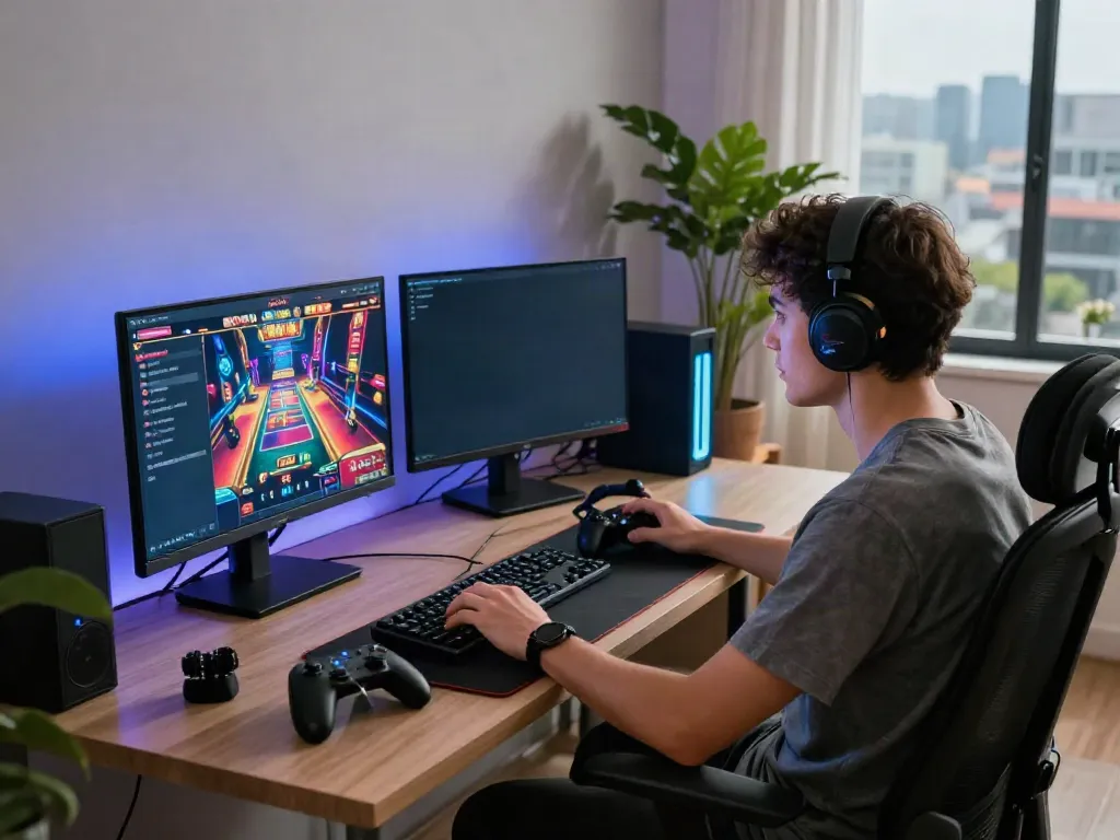 Engaging online gaming environment at https://net88.broker/ featuring vibrant graphics and modern setup.