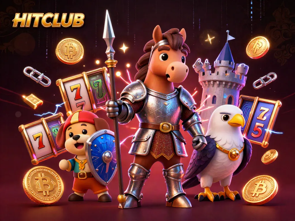 Experience the excitement of HITCLUB with thrilling slot games and cryptocurrency action in a vivid 3D scene.
