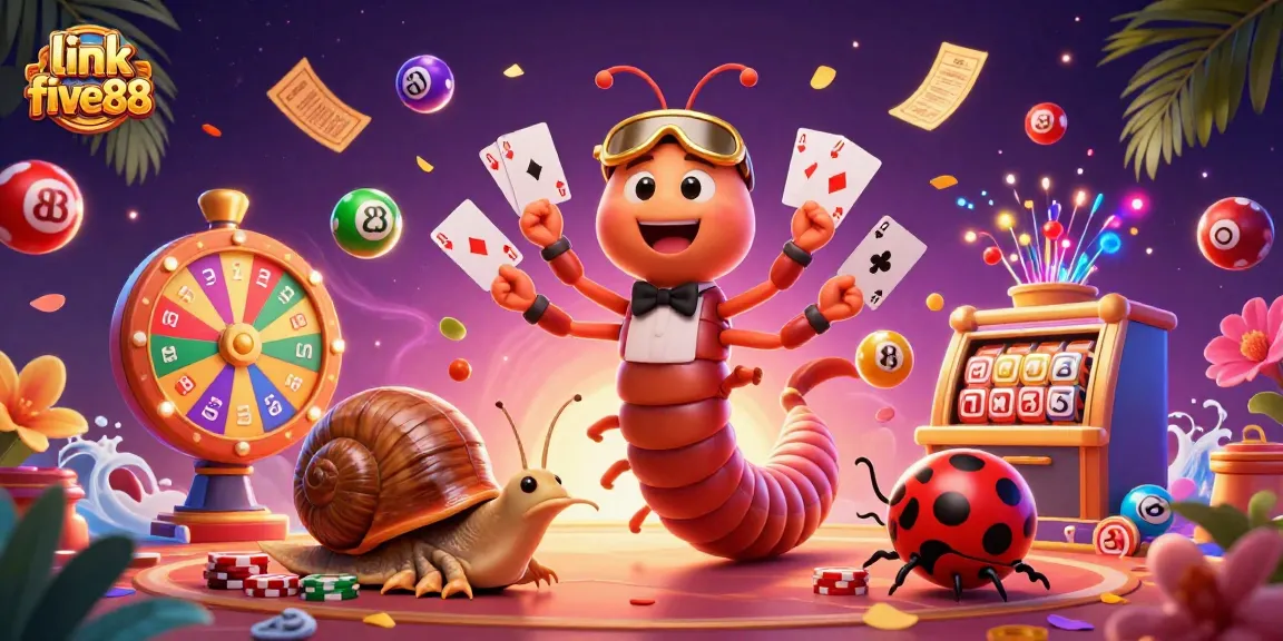 Experience thrilling gameplay with link five88 in an interactive casino scene featuring animated lottery elements.