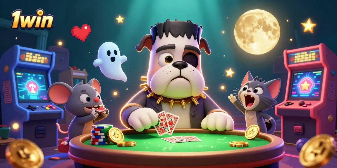 Engage with 1win's thrilling games featuring a unique 3D cartoon scene of fun characters!