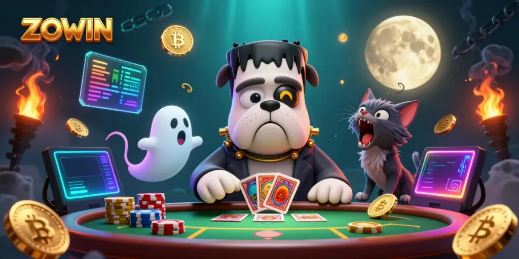 ZOWIN offers a thrilling card game experience with a spooky theme and crypto elements.