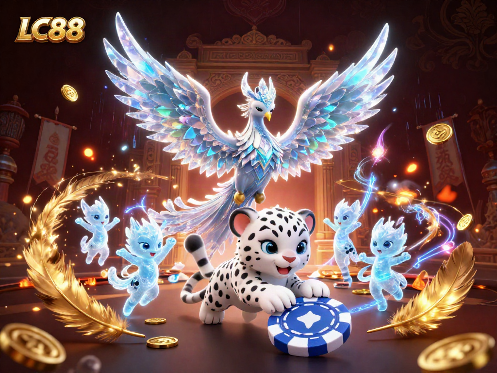 Engage with thrilling LC88 gaming experiences in a vibrant casino scene featuring iconic elements.