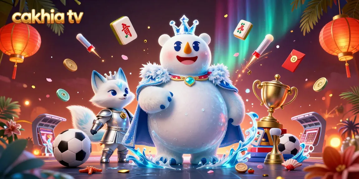 Cakhia TV offers thrilling sports betting action with detailed visuals surrounding a regal polar bear.