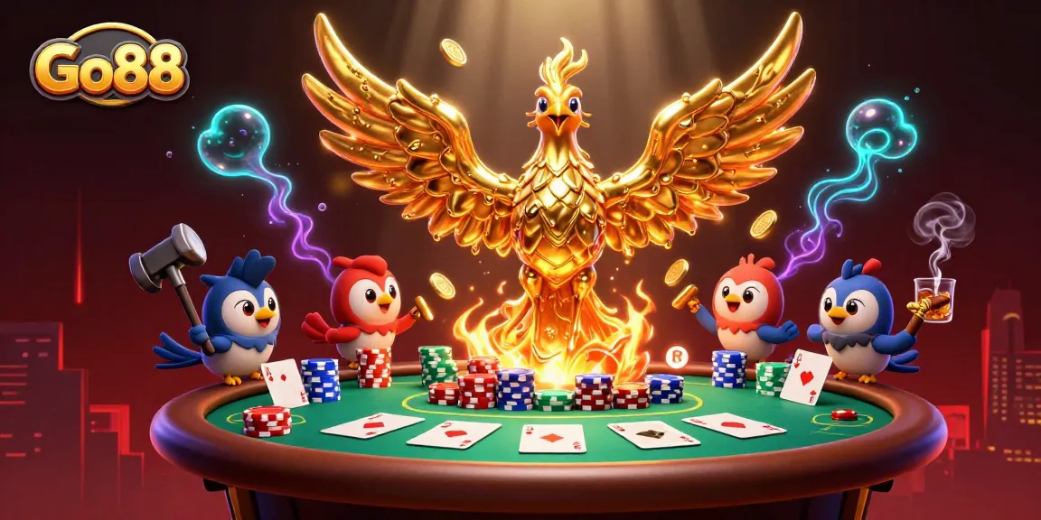 Experience thrilling gameplay at Go88 with a dynamic scene of gaming action and vibrant visuals.