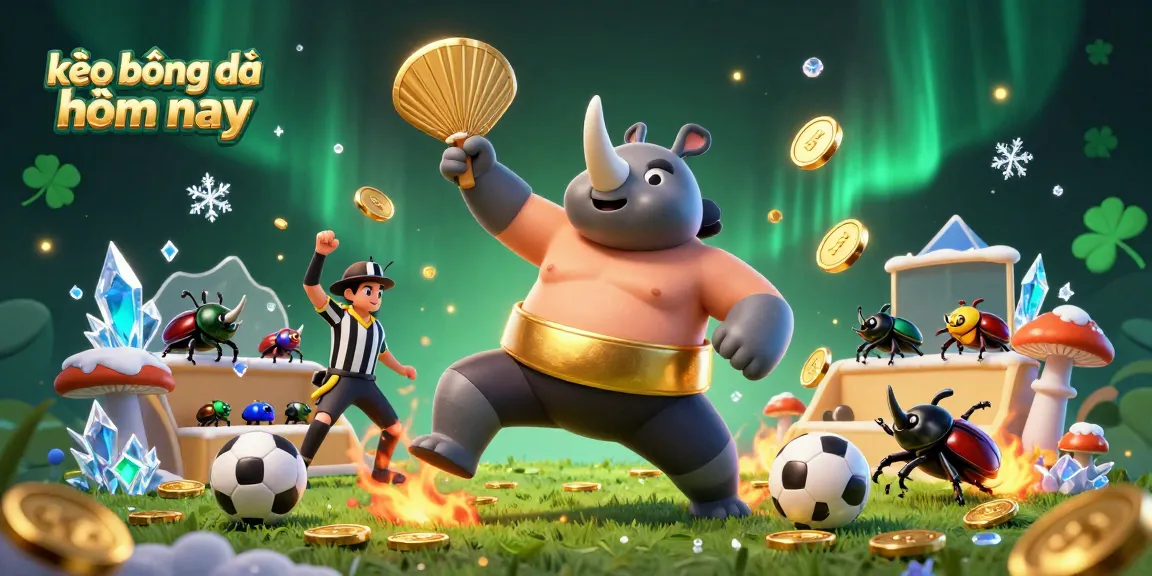 Experience thrilling kèo bóng đá hôm nay excitement as a sumo champion stomps with coins flying in a lively betting arena.