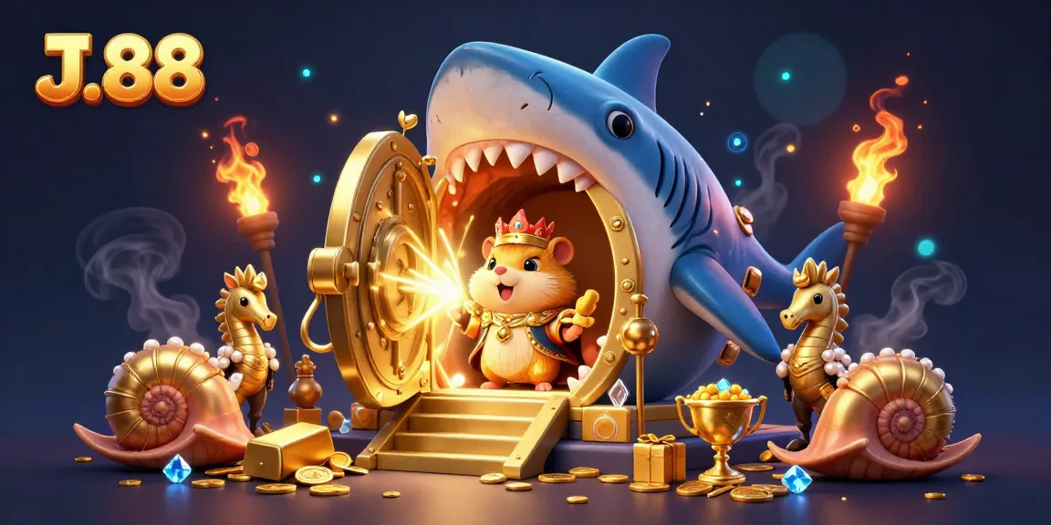 Experience vibrant gameplay at J.88 with golden treasures and delightful characters in a dynamic scene.
